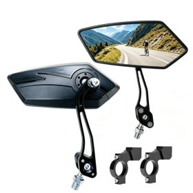 Bicycle Mirrors. E-Bike Rearview Mirrors. 1 Pair Right Left MTB City Bike Mirror.  Rotatable And Adjustable Wide Angle Rear View.