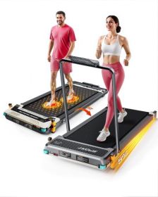 Akluer Walking Pad with Incline, 2-in-1 Under Desk Treadmill and Foot Massager, Quiet 2.5HP Treadmill with Armrest, LED Display with Remote.