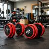 44lbs Adjustable Convertible Dumbbell Barbell Set: All-in-One Home Gym Weight Training Equipment for Adults.