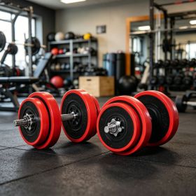 44lbs Adjustable Convertible Dumbbell Barbell Set: All-in-One Home Gym Weight Training Equipment for Adults.
