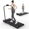 Under Desk Treadmill, Walking Pad, 2 in 1 Portable Treadmill with Handle Remote Control LED Display, Walking Jogging Machine for Home Office Use Black