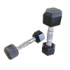 5LB 1-Pair(2pieces)HDRS Rubber Coated Solid Cast Iron Dumbbell with Contoured Chrome Handle, Hexagon Head.