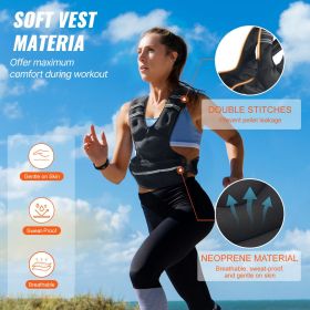 Adjustable Weighted Vest, 20-32lb Weight Vest with 6 Ironsand Weights and Reflective Stripe, Body Weight Vest Exercise Set for Men Women