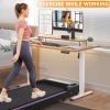 Under Desk Treadmill, Walking Pad, 2 in 1 Portable Treadmill with Handle Remote Control LED Display, Walking Jogging Machine for Home Office Use Black