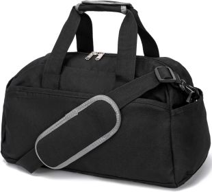14 inch Small Gym Bag for Women  Men Mini Duffel Bag for Travel Sports Lightweight Carry On Bag  Black