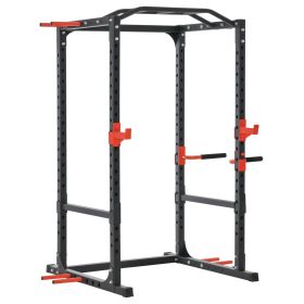 Adjustable Power Tower Dip Station. Pull Up Bar Squat Rack Power Cage.  At Home Workout Equipment & Upper Body Strength Training Equipment.