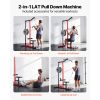 LAT Pull Down Machine, 2-in-1 Row Cable Machine, Cable Machines Home Gym with 3-Level Adjustable Seat, 4-Level Adjustable Foam Roller
