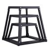 Plyometric Jump Boxes, 12/18/24 Inch Plyo Box, Platform and Jumping Agility Box, Anti-Slip Fitness Exercise Step Up Box Set for Home Gym Training