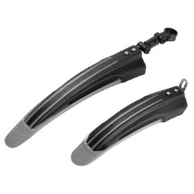 Bicycle Fender Set Adjustable Front Rear Mud Guard Mountain Bike Mudguards Splashboard Fit for 24\'\'-26\'\' Bikes (Option: BikeMudFenderGray)