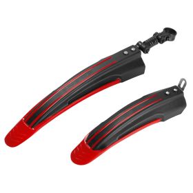 Bicycle Fender Set Adjustable Front Rear Mud Guard Mountain Bike Mudguards Splashboard Fit for 24\'\'-26\'\' Bikes (Option: BikeMudFenderRed)