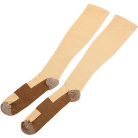 Unisex Copper Compression Socks Women & Man Durable Hose Graduated Support Socks for Running Nursing Shin Splints Edema Swelling Recovery. (Option: CompressionSockSMBeige)