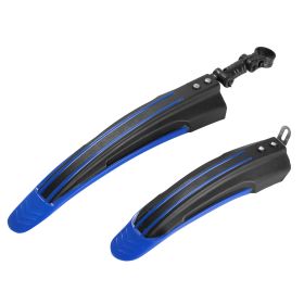 Bicycle Fender Set Adjustable Front Rear Mud Guard Mountain Bike Mudguards Splashboard Fit for 24\'\'-26\'\' Bikes (Option: BikeMudFenderBlue)