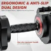 Adjustable Dumbbell Set Of 22.5LB Set-1Sec Adjustable Dumbbell Weights-5 In 1 Free Weights Dumbbells Set With Effortless Tray/No-Slip Handle-Comp