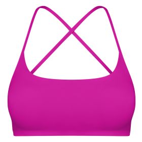 Women Cross Back Sport Bras Padded Strappy Crop Open Back Low Impact Bras Sexy Fitness Tank Tops with Removable Pads Thin Straps for Gym Yoga Workout (Option: BraRoseRedS)