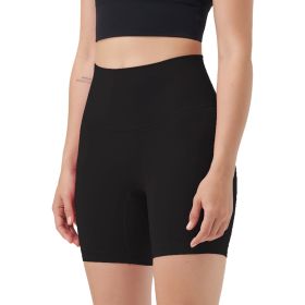 Women\'s High Waist Biker Shorts Tummy Control Pants Athletic Leggings Spandex Booty Shorts with 6.3In Inseam No Front Seam for Workout Yoga Running V (Option: BikerShortsBlackM)