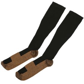 Unisex Copper Compression Socks Women & Man Durable Hose Graduated Support Socks for Running Nursing Shin Splints Edema Swelling Recovery. (Option: CompressionSockSMBlack)