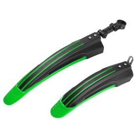 Bicycle Fender Set Adjustable Front Rear Mud Guard Mountain Bike Mudguards Splashboard Fit for 24\'\'-26\'\' Bikes (Option: BikeMudFenderGreen)