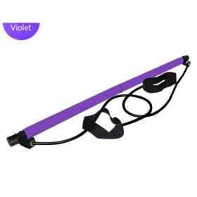 Multifunctional Pilates Stick With Resistance Band For Body Shaping. (Option: Purple)