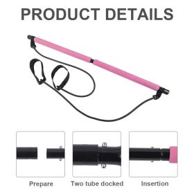 Multifunctional Pilates Stick With Resistance Band For Body Shaping. (Option: Pink)