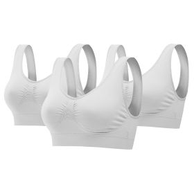 3 Pack Sport Bras For Women Seamless Wire-free Bra Light Support Tank Tops For Fitness Workout Sports Yoga Sleep Wearing (Option: BraWHWHWH2XL)