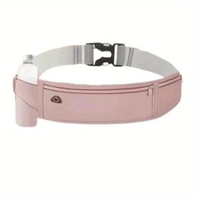 Secure Running Belt Pack – Lockable Zipper & Breathable Mesh for Phone/Wallet Storage (Ideal for Jogging & Travel) (Color: Pink)