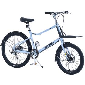 7 Speed, Aluminum Alloy Frame, Multiple Colors 26 Inch Bike,Cargo Bike for Women and Men (Color: as Pic)