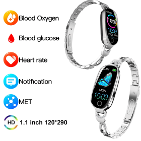 2025 New Health Guardian Smart Watch 1.1" HD - Answer/Call & Blood Oxygen/BP Monitor, IP67 Showerproof Fitness Tracker. (Color: Silver)