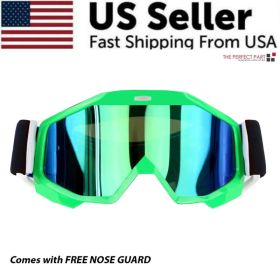 Motocross Goggles Racing Off-Road Dirt Bike ATV UTV BMX MX XC Motorcycle Eyewear. (Option: Green)