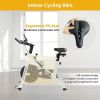 Stationary Indoor Exercise Bike with LCD Monitor and Comfortable Seat Cushion for Home Gym Cardio Fitness Training.