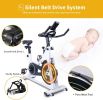 Stationary Indoor Exercise Bike with LCD Monitor and Comfortable Seat Cushion for Home Gym Cardio Fitness Training.