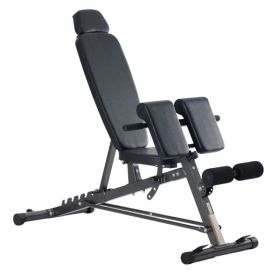 Multifunctional Bench Press Bench.  Adjustable Bench for Supine, Prone, And Flat Positions. High-Intensity Back Extension Roman Chair. Foldable. (Option: Black)
