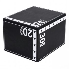 3-in-1 foam elastic jumping box, a household fitness training box, suitable for high-intensity interval training (HIIT) and jumping exercises. (Option: 16lb)